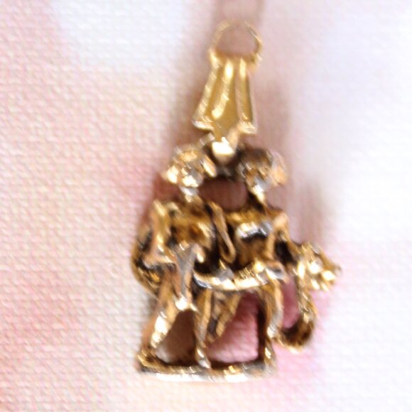 Young Adam Eve Snake Good Evil Biblical Charm Pendant Gold Tone Charm - Picture 9 of 9